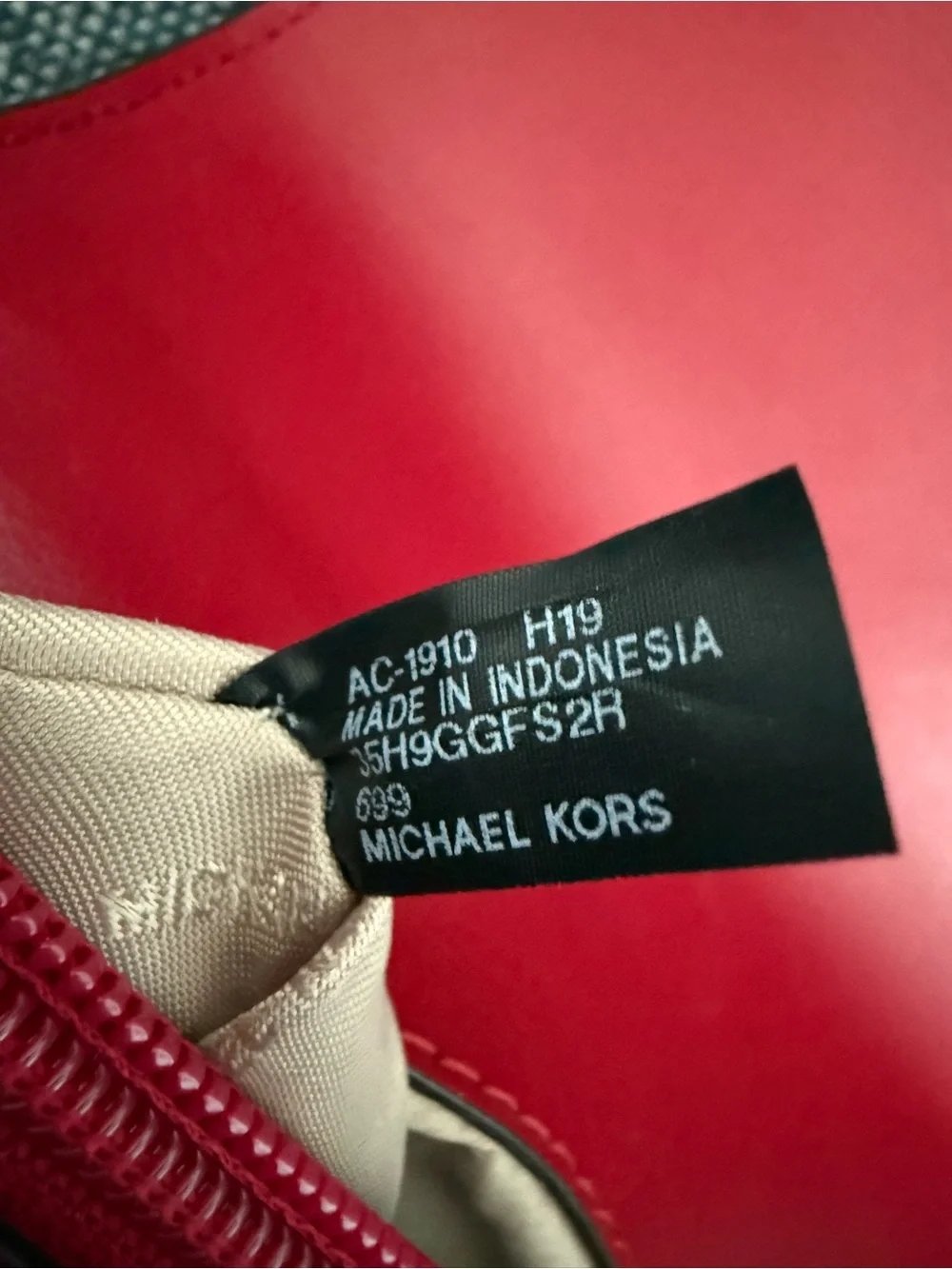 Michael Kors Red and Cream Graffiti Love Satchel